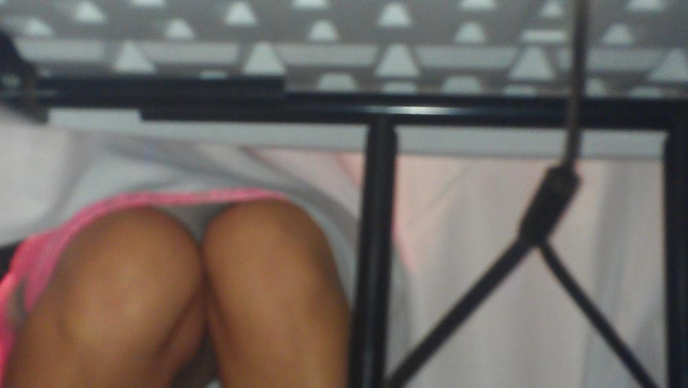 14P Milf Upskirt at Wedding - Preachers Wife - White Silk Panty