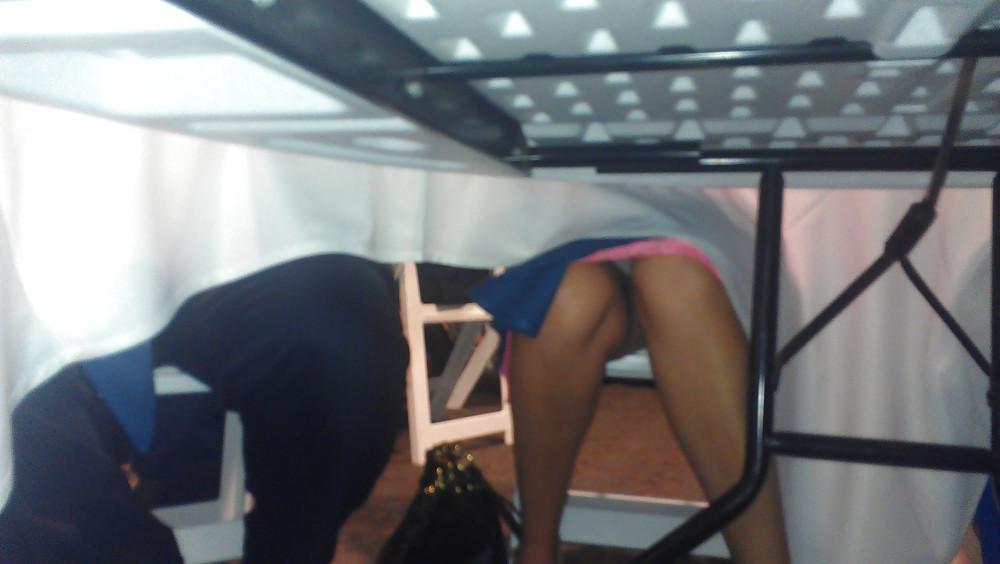 14P Milf Upskirt at Wedding - Preachers Wife - White Silk Panty