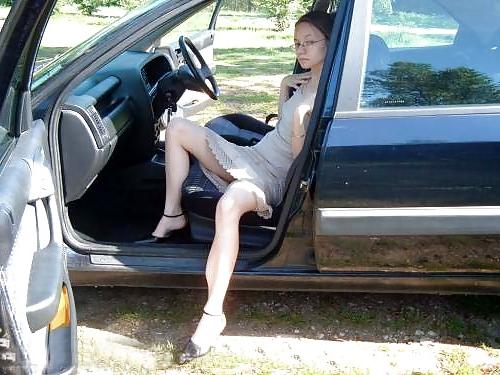 12P Shy student posing outdoor - N. C. 
