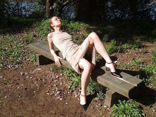 12P Shy student posing outdoor - N. C. 