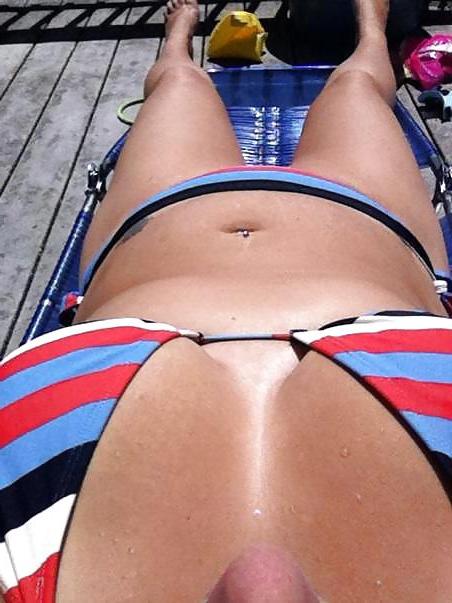 5P working on her tan