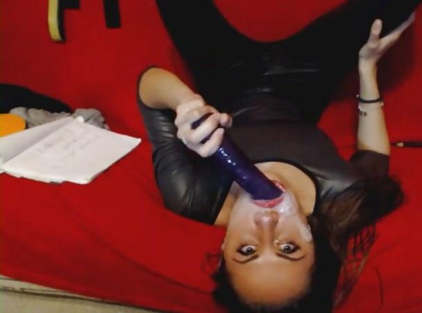 11P Filthy slut sucking her dildo sloppy messy for me