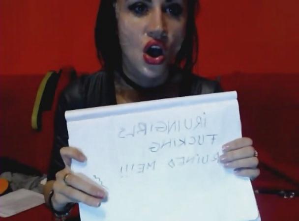 11P Filthy slut sucking her dildo sloppy messy for me