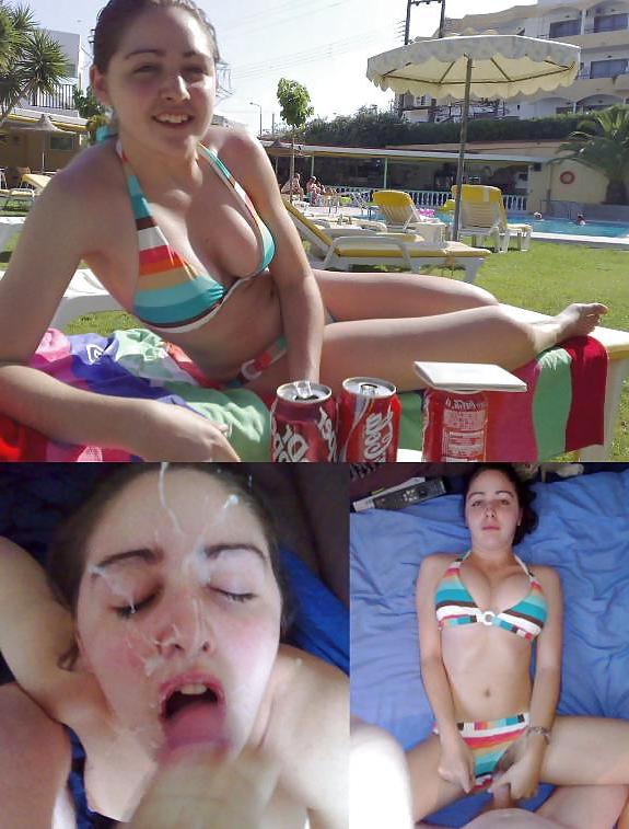 25P Before and after sex and facials.