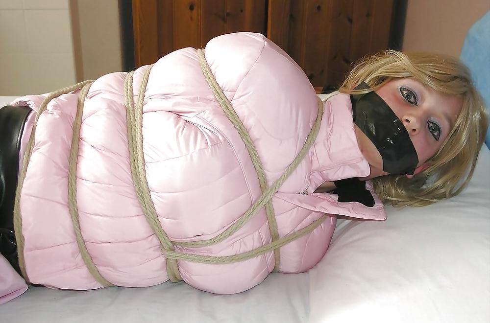 14P Sissy boy in pink gets bound and gagged 