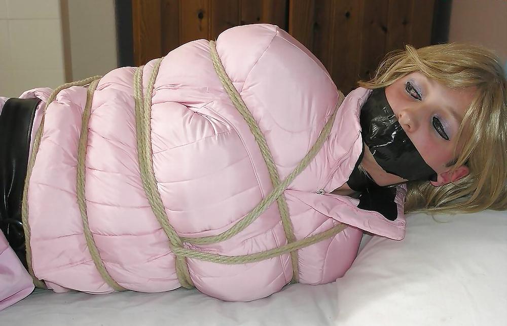 14P Sissy boy in pink gets bound and gagged 