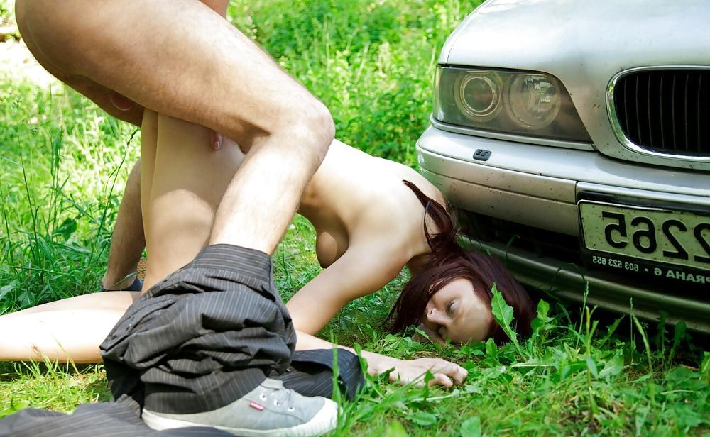 25P Stop car.Pull down jeans and fuck her ass. Trainers.HQ