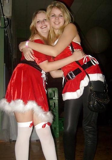 25P Danish teens-199-200-party suck on bottle cleavage costume 