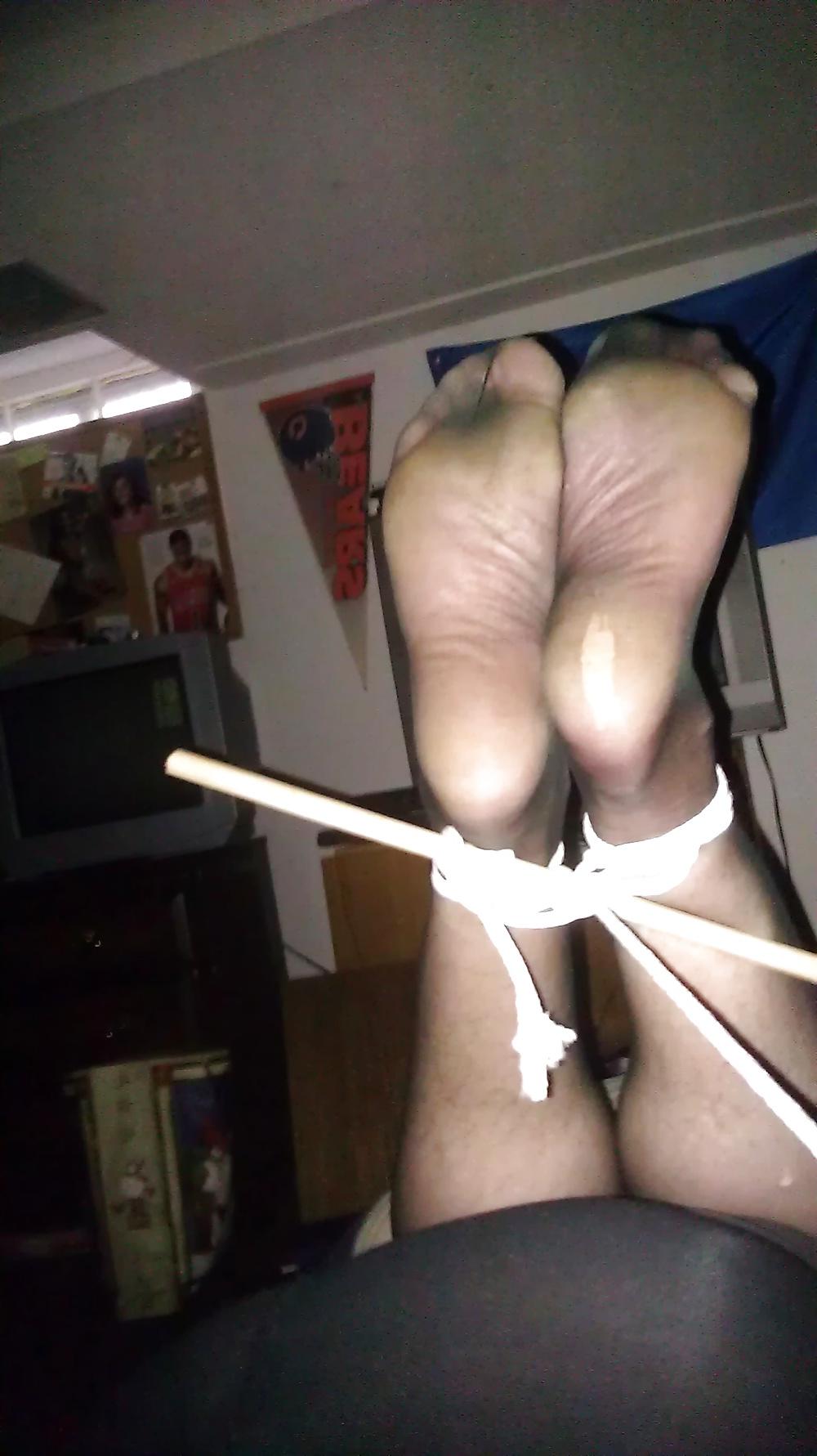 13P Bound feet in pantyhose