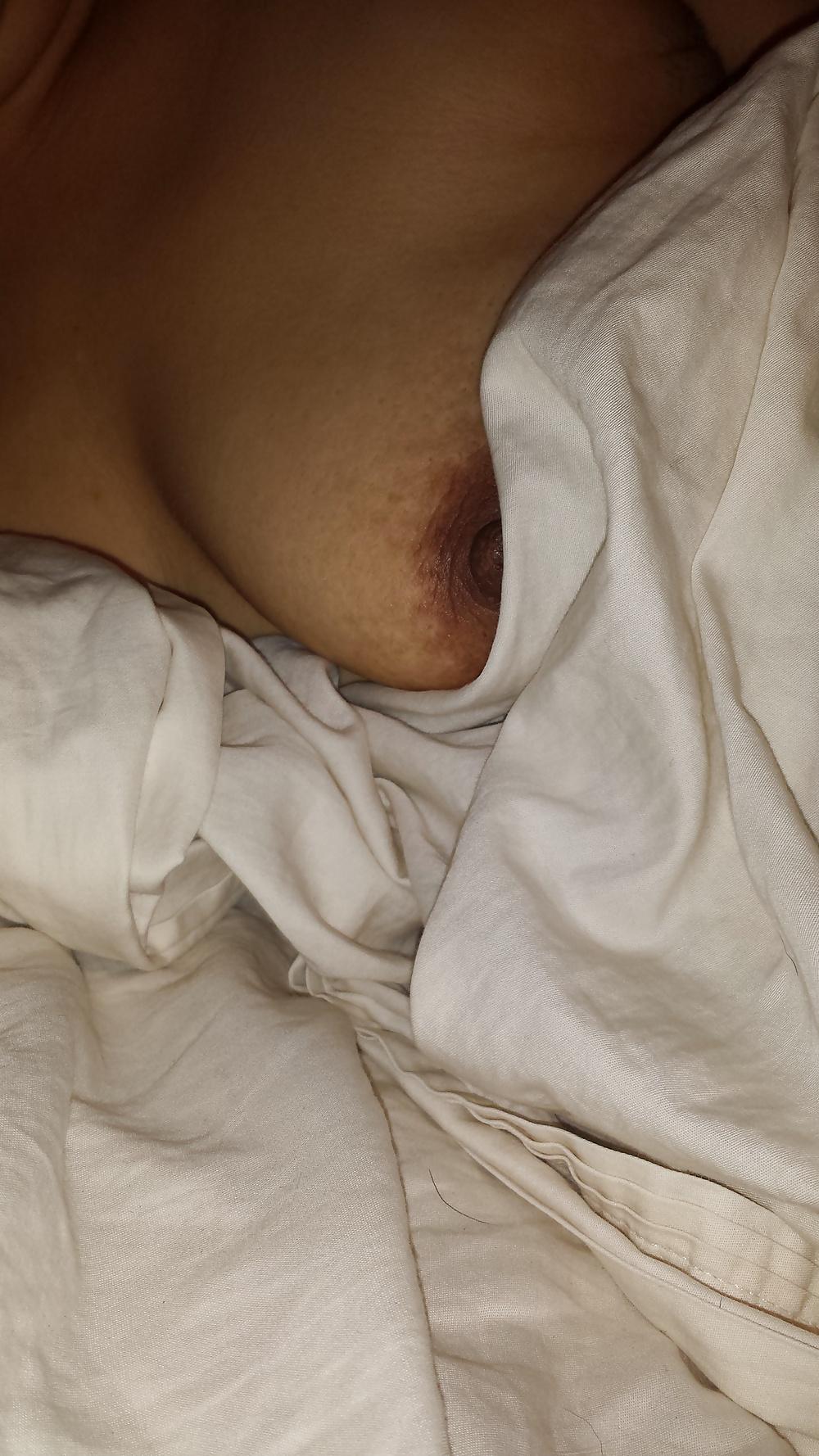 19P My Latina wife posing showing her big nipples and great ass 