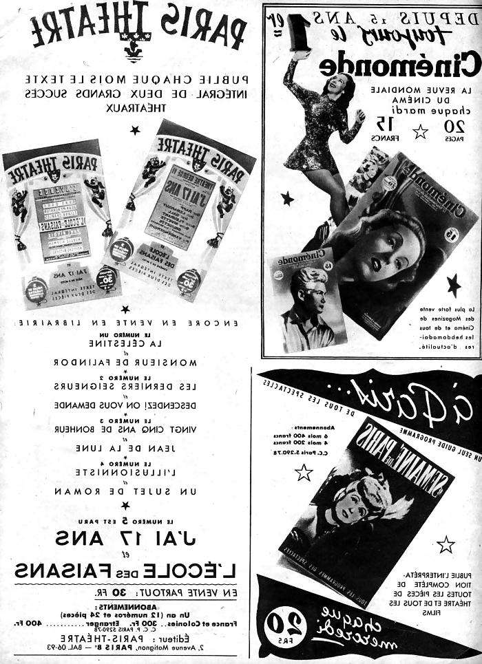 25P Vintage Magazines Paris-Hollywood Nr26- 1947