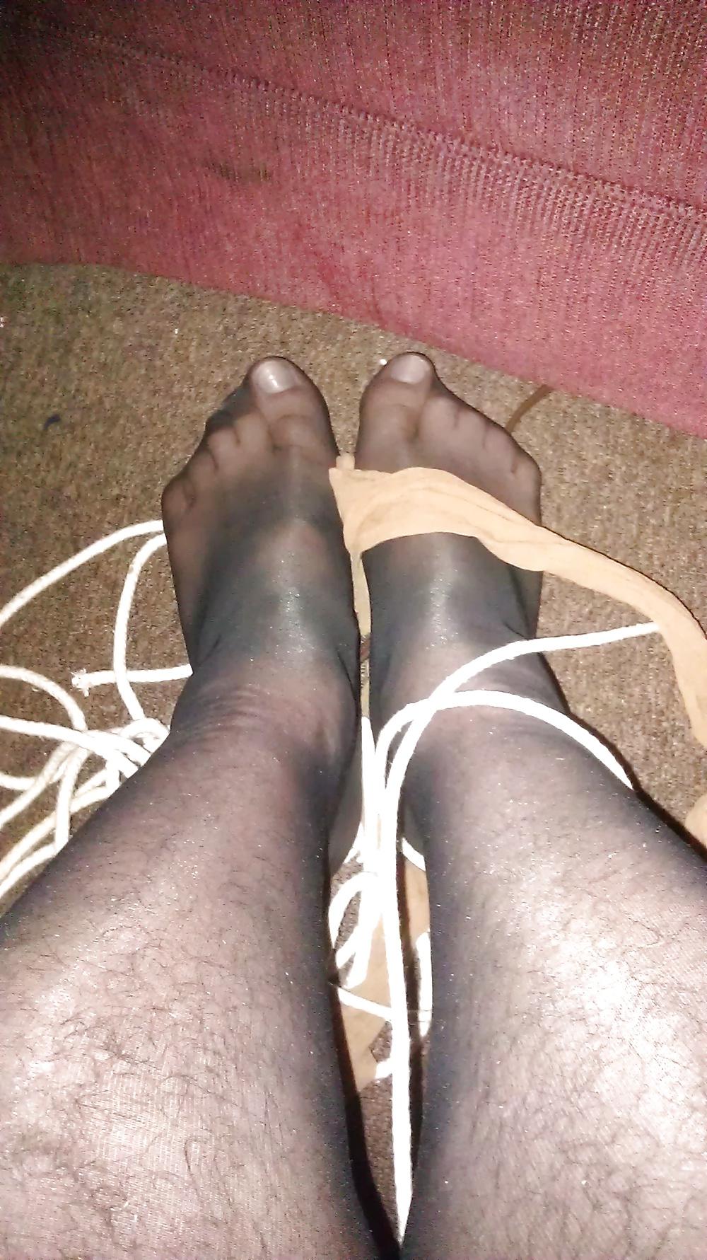 12P My Cock and Feet Bound in Pantyhose III