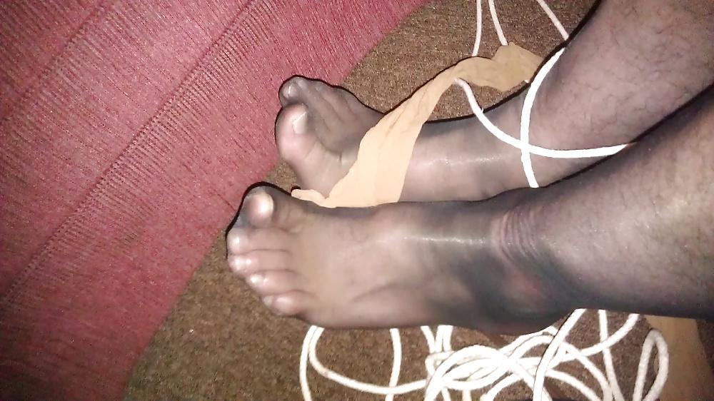12P My Cock and Feet Bound in Pantyhose IV