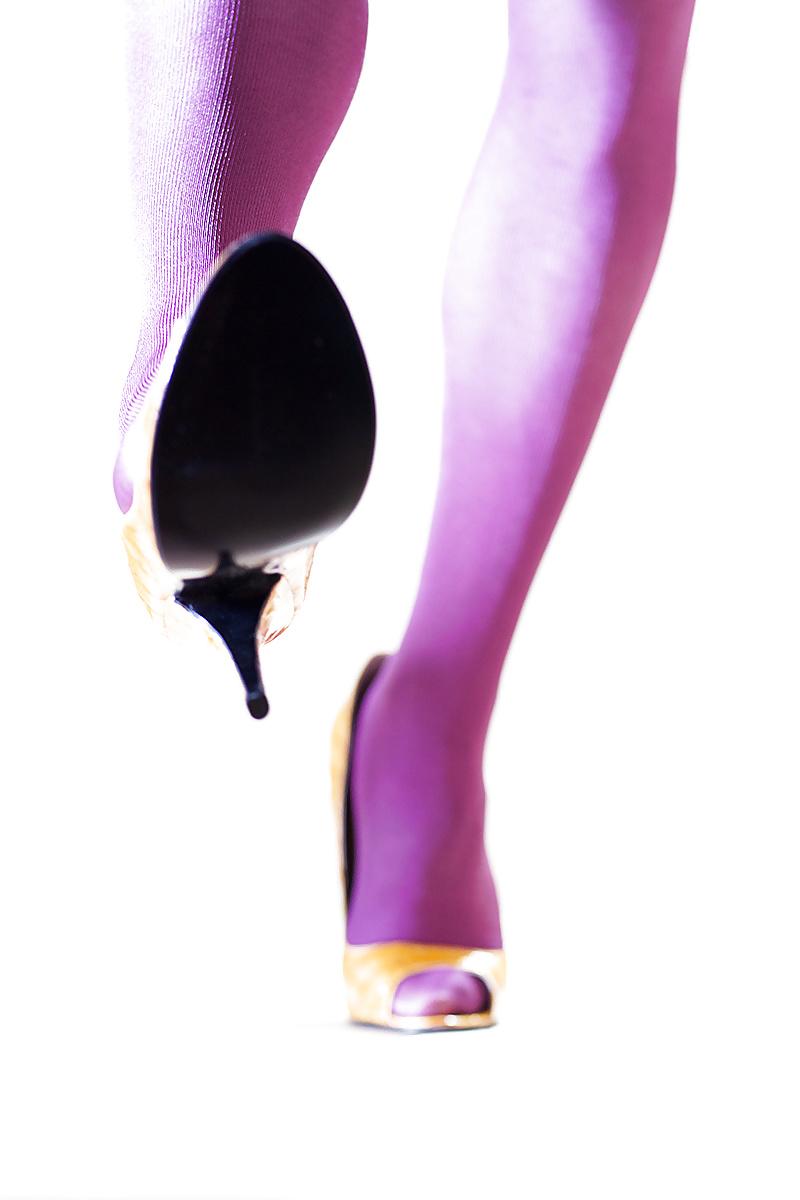 20P Extreme high heels and purple stocking
