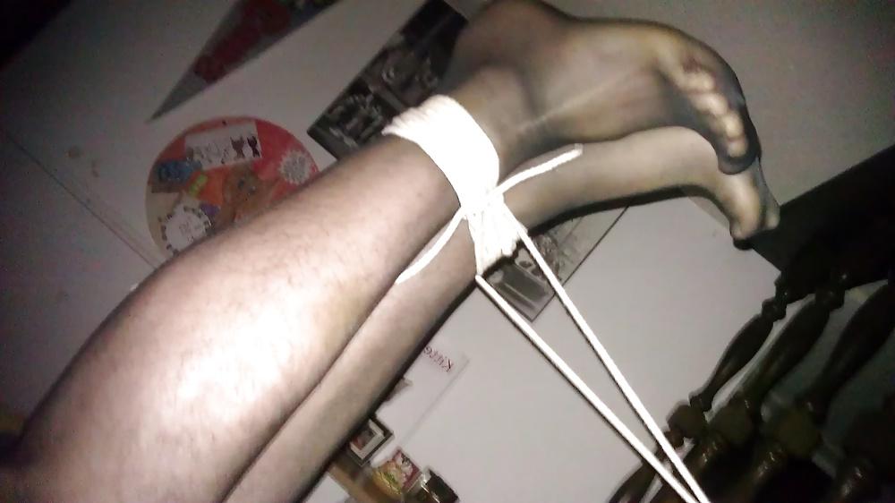 12P My Cock and Feet Bound in Pantyhose II