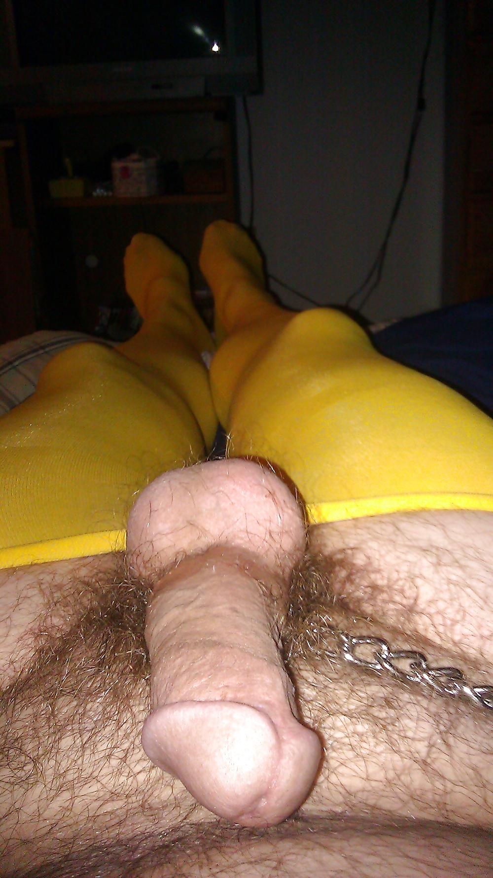 12P My Cock and Balls on a Chain, Feet Chained