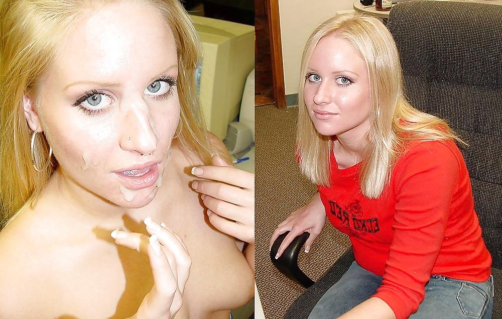 25P Before and after, cumshots and facials.