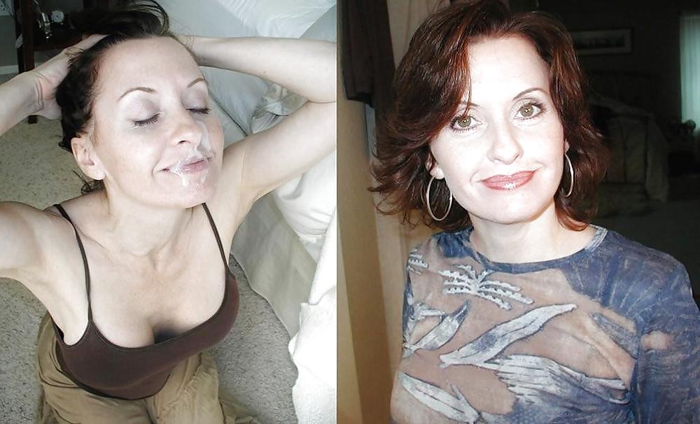 25P Before and after, cumshots and facials.