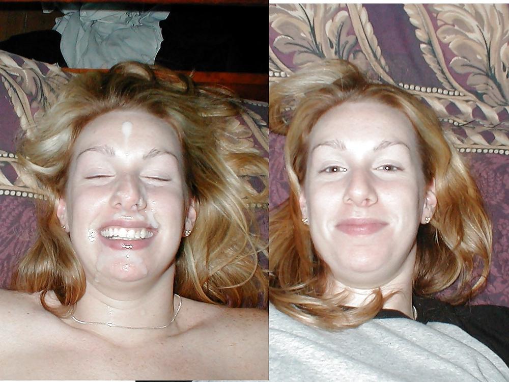 25P Before and after, cumshots and facials.