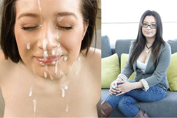 25P Before and after, cumshots and facials.