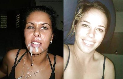 25P Before and after, cumshots and facials.