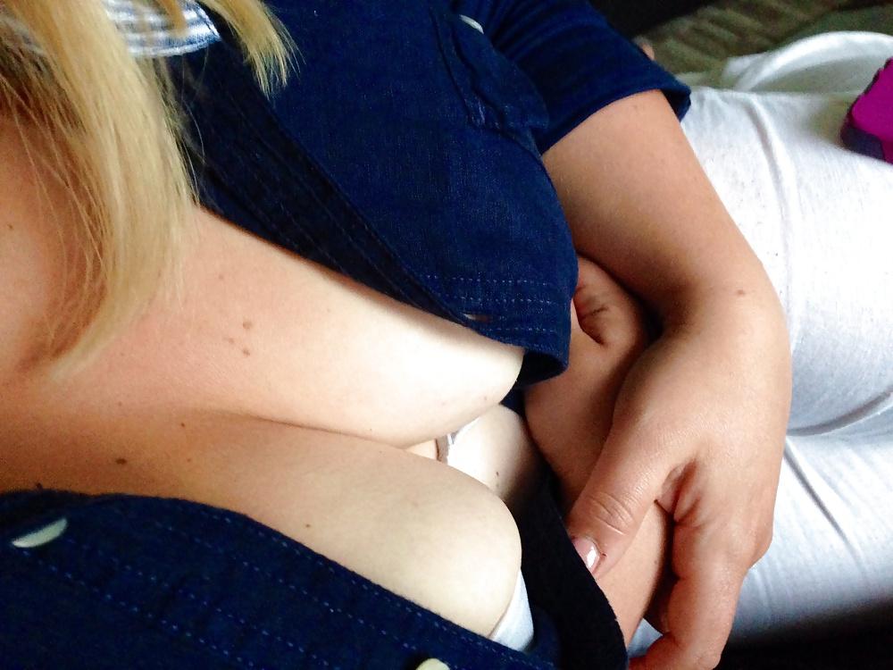 7P My Wifes First Upload. Her Big Tits Covered Up. 