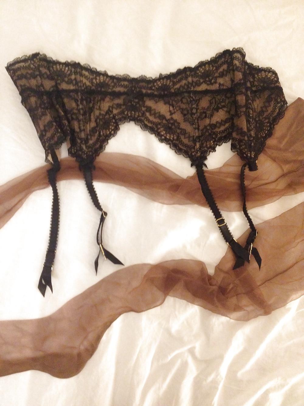 20P My wife's vintage ff stockings and suspenders