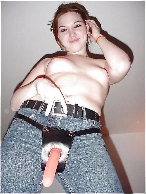 25P Strapon sluts in jeans that make bi Strap on wife cum
