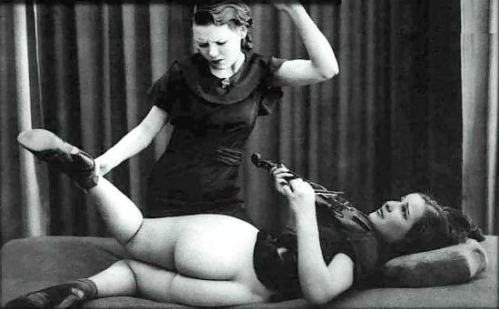 20P Black and White Vintage Spanking Pics