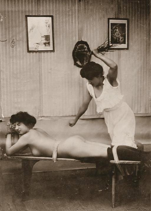 20P Black and White Vintage Spanking Pics