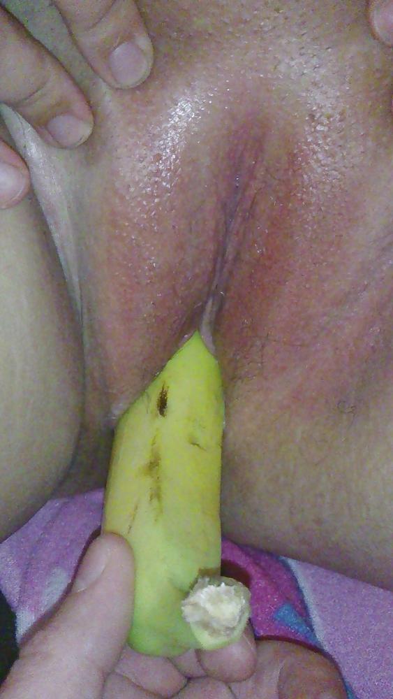 7P Bbw play with banana