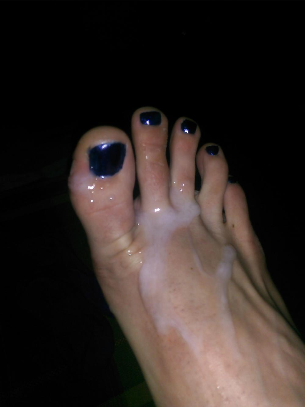 6P My socks and cum covered feet