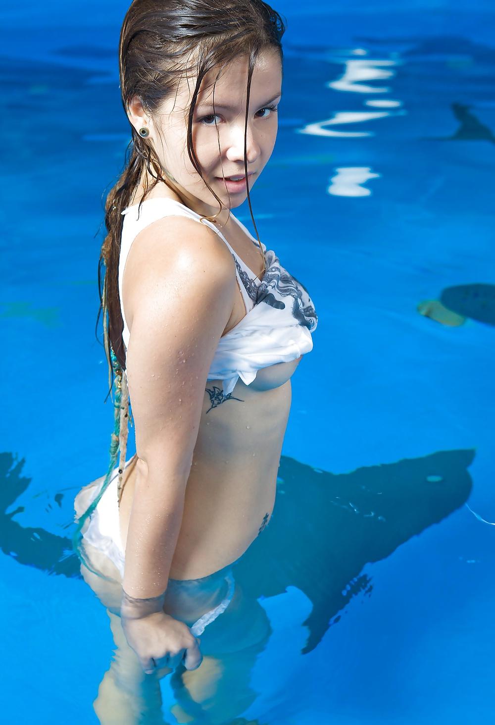 25P Emily in the swimming pool