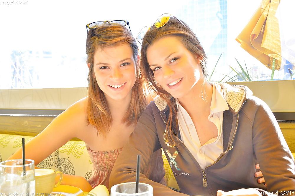 23P Beautiful girls playing with banana