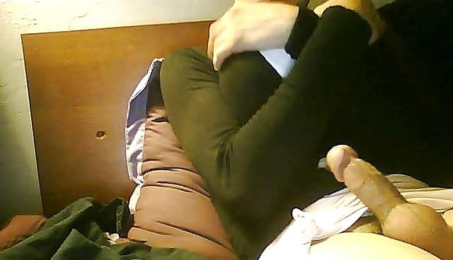 16P Tan nylons cummed on 
