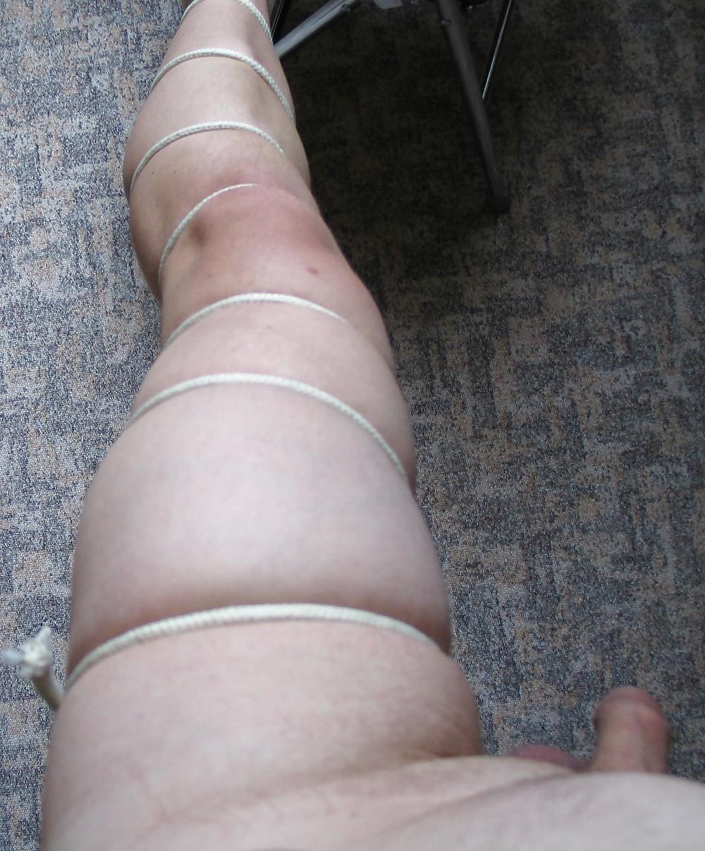 23P My Legs with Nylon and without Nylon, bound and not bound.