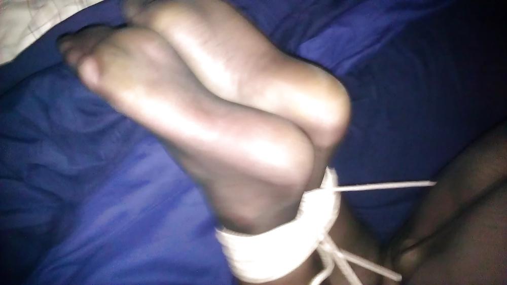 11P My Cock and Feet Bound in Pantyhose V