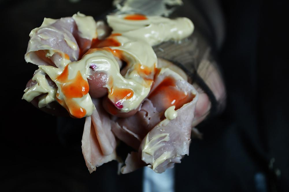 18P Hot Sause, Ham, Mayo and Toes, Messy Sandwich Feet