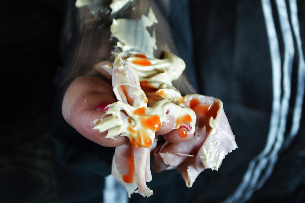 18P Hot Sause, Ham, Mayo and Toes, Messy Sandwich Feet