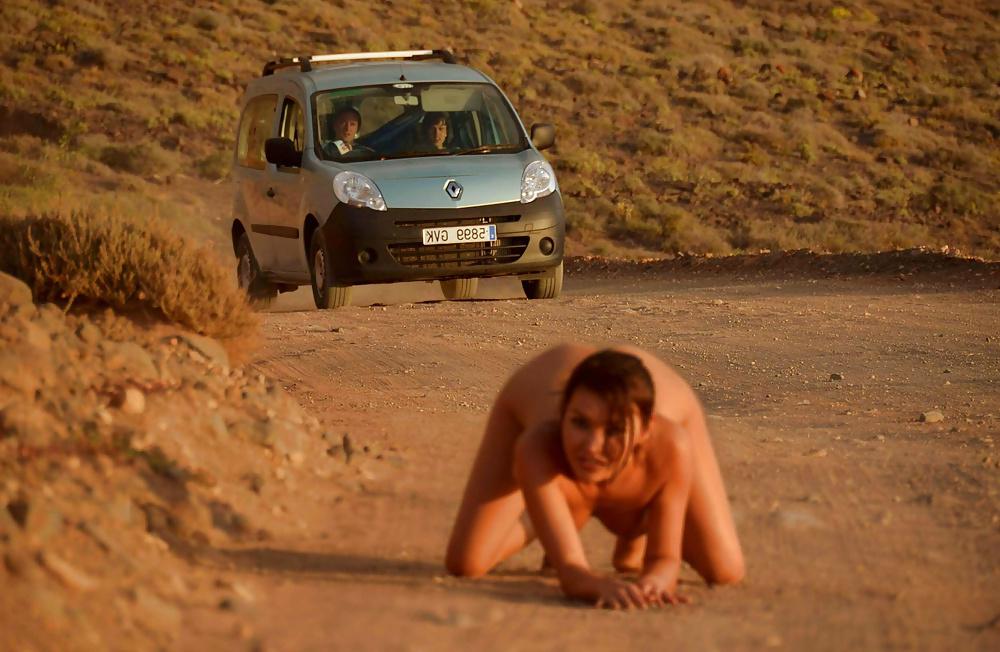 13P Wife posing on the road