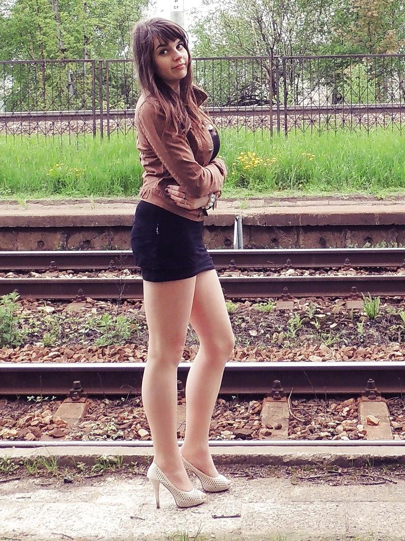 22P Cute polish girl with sexy legs in pantyhose