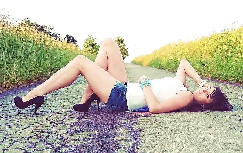 22P Cute polish girl with sexy legs in pantyhose