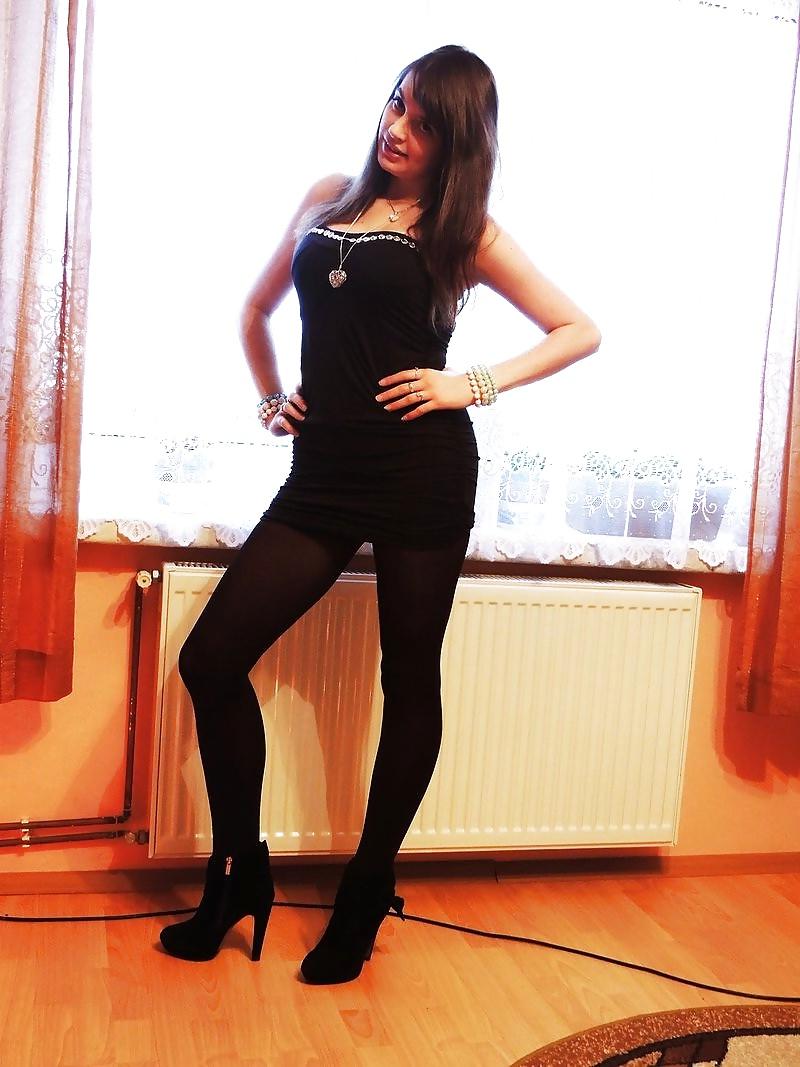 22P Cute polish girl with sexy legs in pantyhose