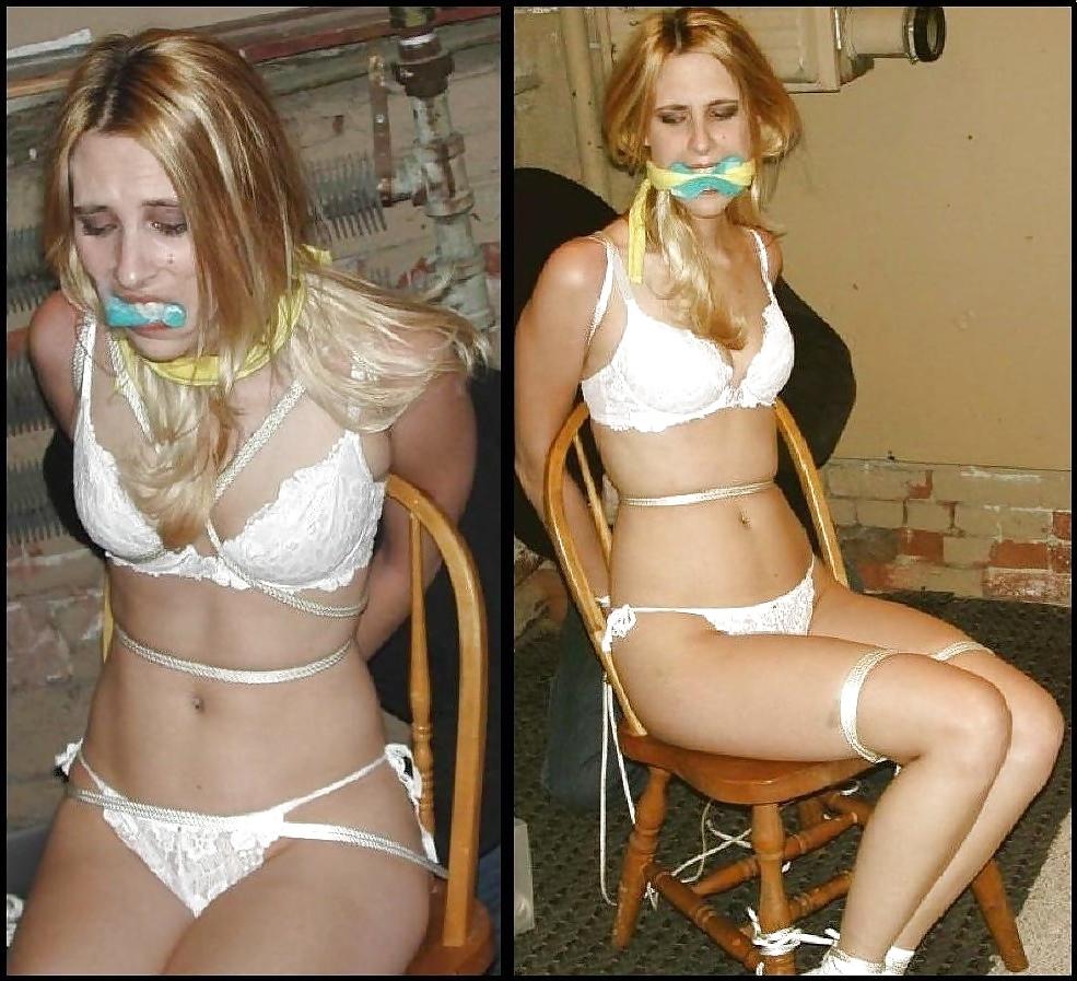 25P Bound in white lingerie