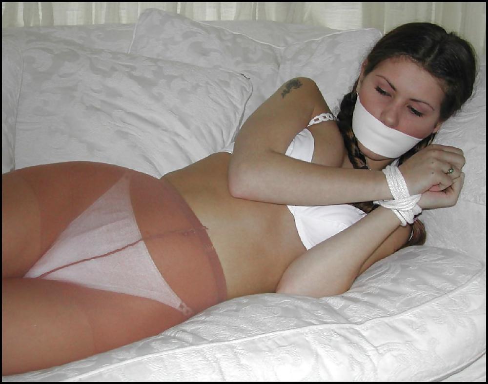 25P Bound in white lingerie