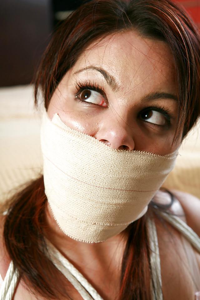 25P Cute Chubby Brunette Bound & Gagged