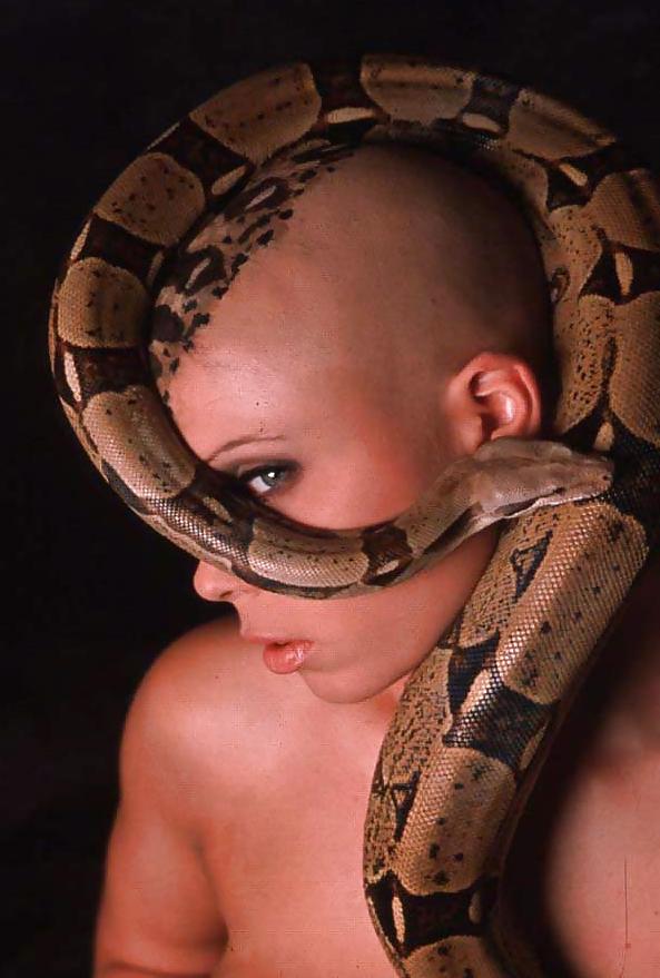 18P Exotic Babe w a Python On Her Hot Body