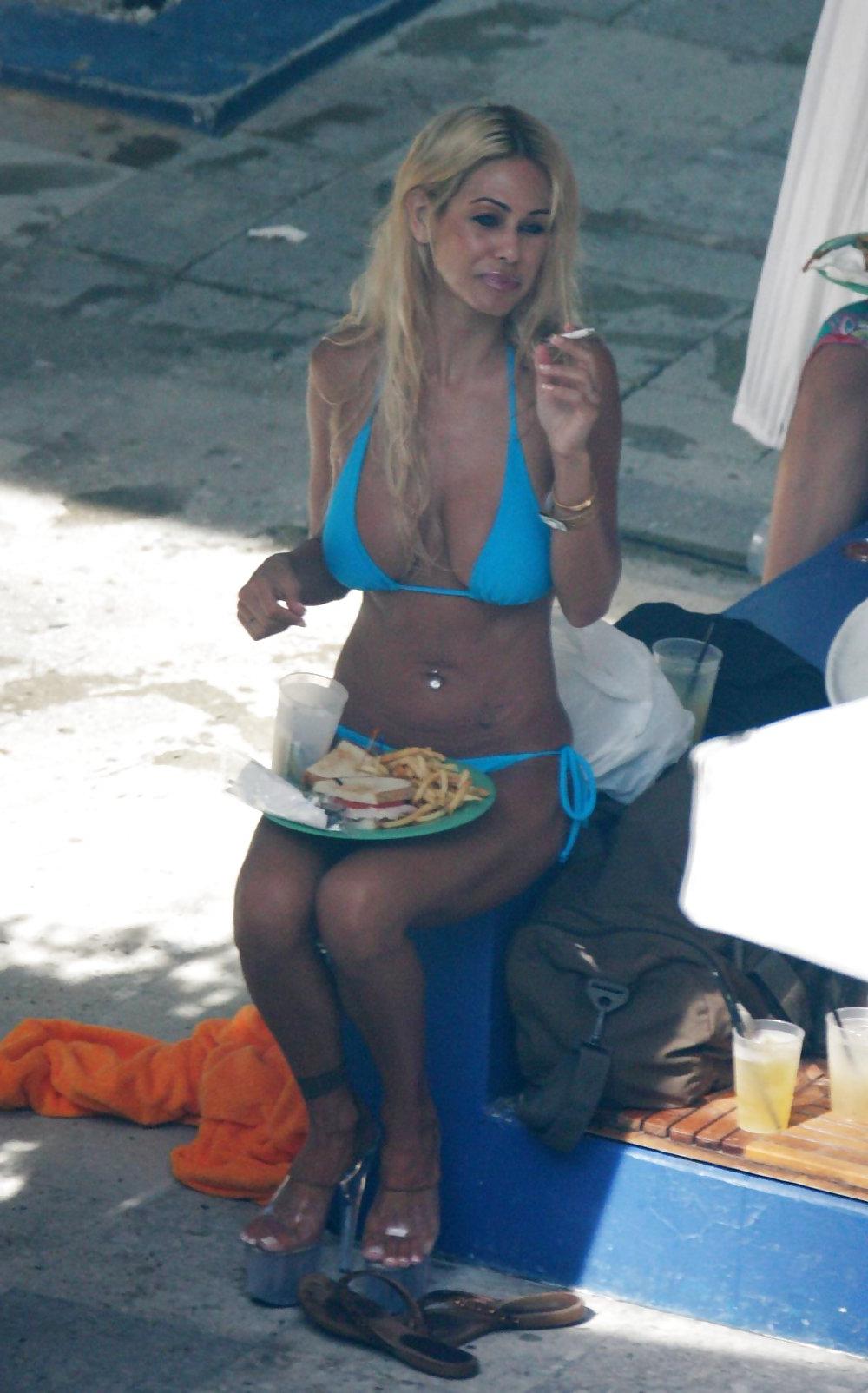 25P Shauna Sand In tiny bikini at the pool in Miami