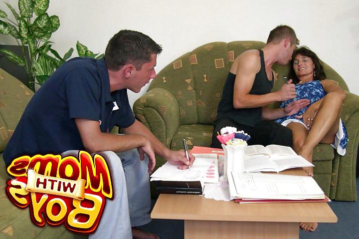 10P Mama Rewards Two Boys Hard Work With Hot DP Anal Action!!