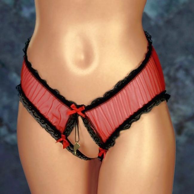 20P Retro stars in Crotchless panties